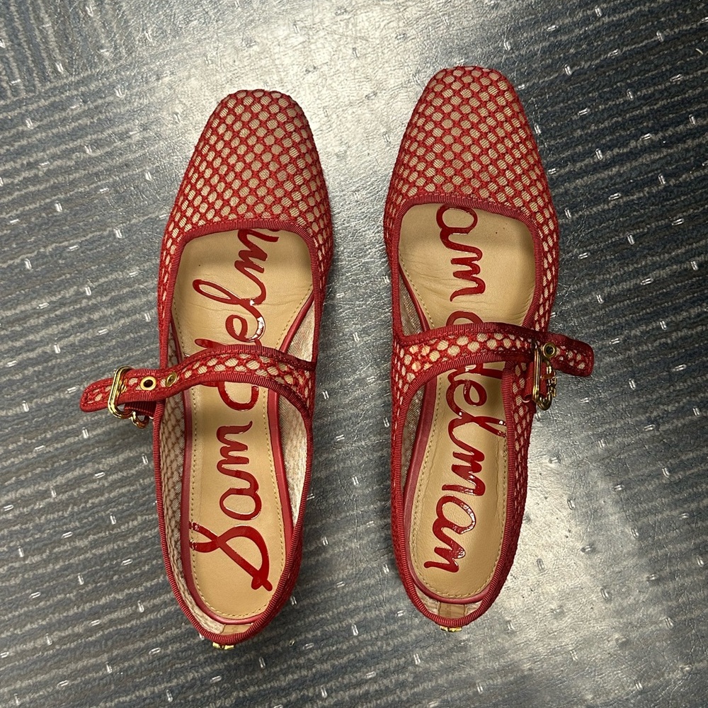 Sam Edelman Red Mesh Flats